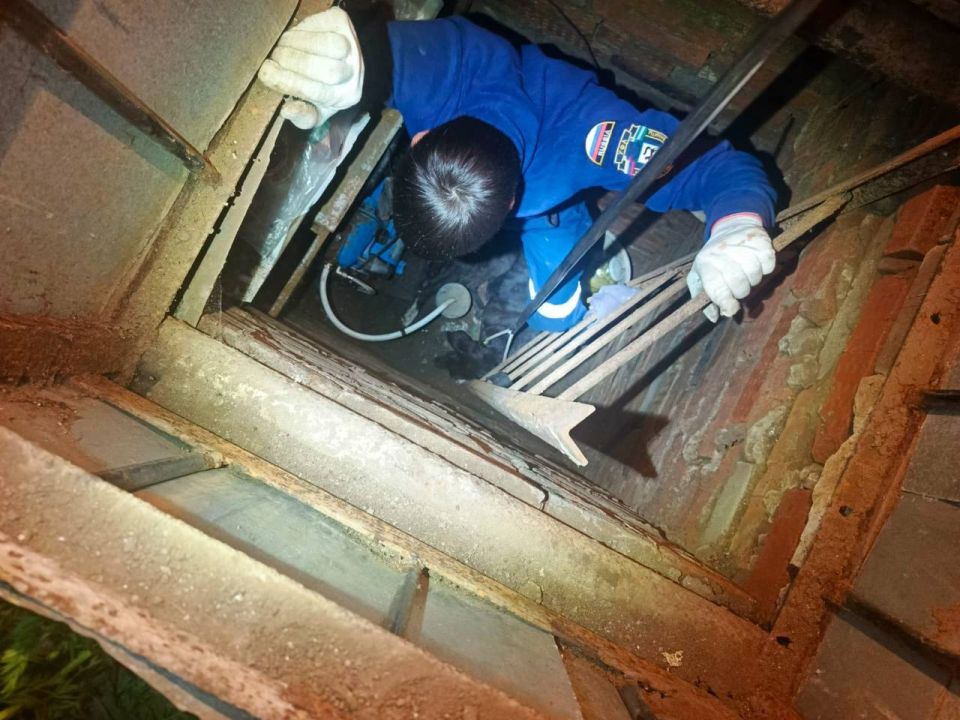 Уфимские спасатели помогли собаке, упавшей в погреб