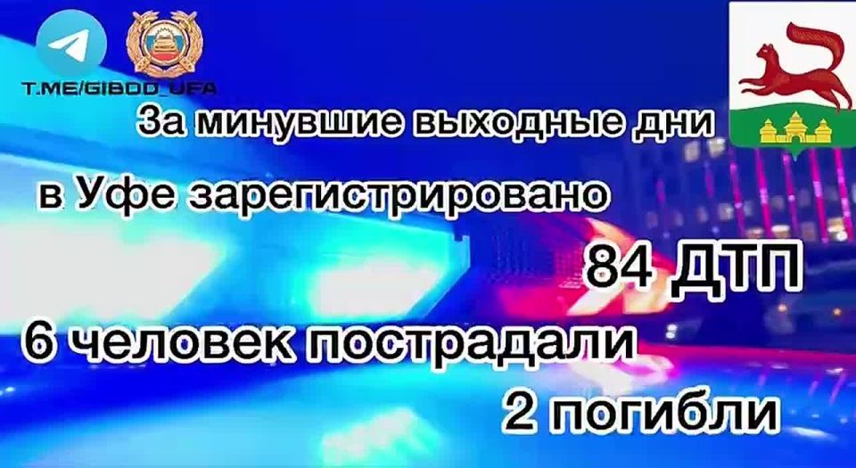 За минувшие выходные дни на территории города Уфы сотрудниками Госавтоинспекции зарегистрировано 84 дорожно-транспортных происшествия, пострадали 6 человек, 2 погибли