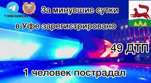 За минувшие сутки на территории города Уфы сотрудниками Госавтоинспекции зарегистрировано 49 дорожно-транспортных происшествий, пострадал 1 человек
