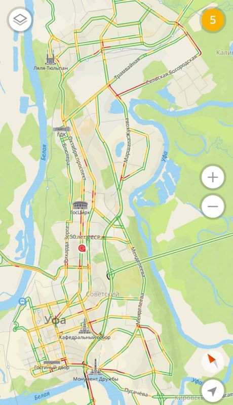 Пробки в Уфе — 5 баллов