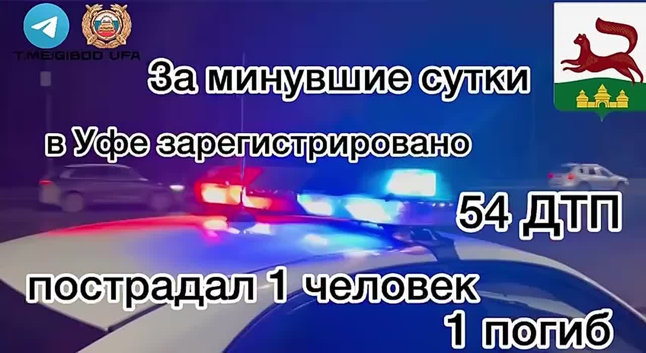 За минувшие сутки на территории города Уфы сотрудниками Госавтоинспекции зарегистрировано 54 дорожно-транспортных происшествия, пострадал 1 человек, 1 погиб