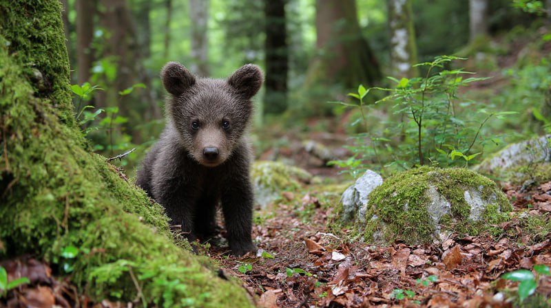 Медвежонок напал на мужчину