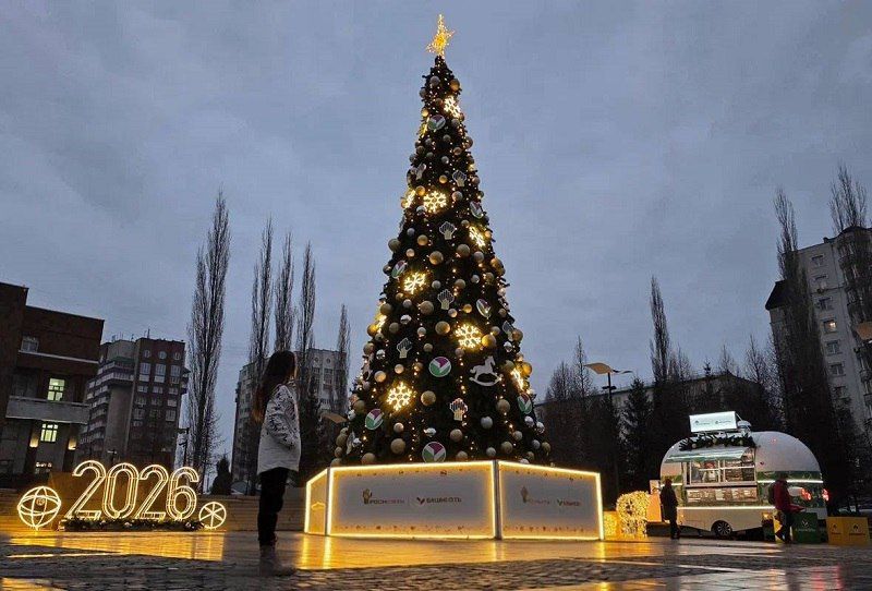В Уфе на площади имени Мустая Карима впервые установили новогоднюю ёлку