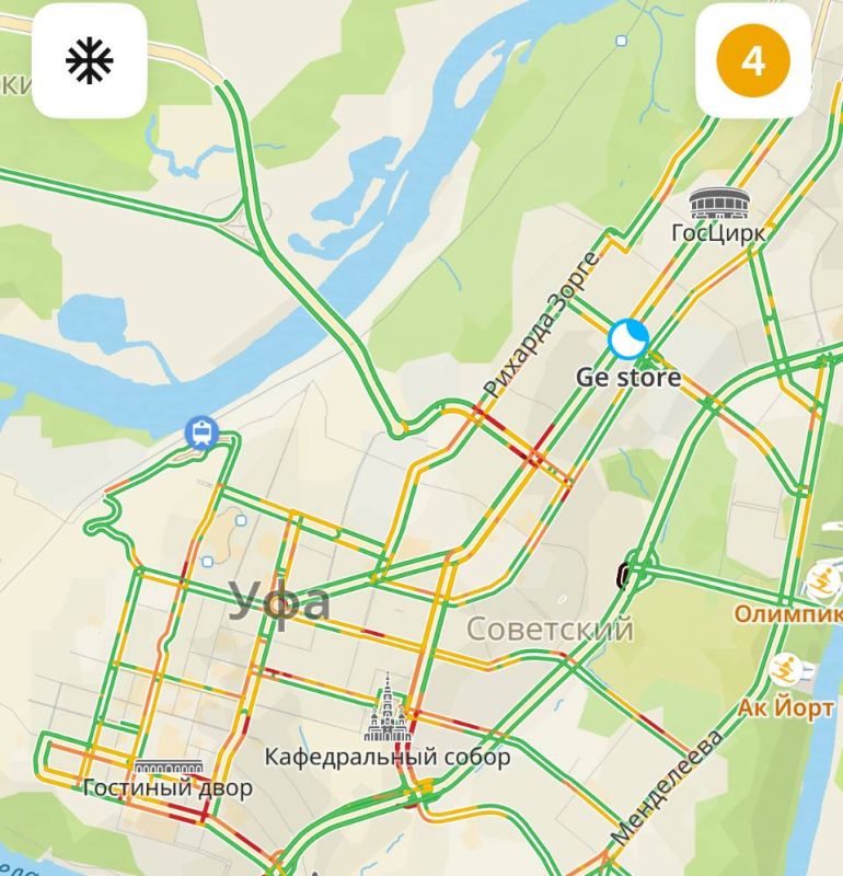 Пробки в Уфе - 4 балла!