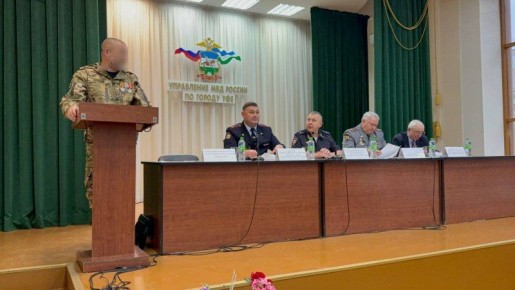 В Управлении МВД России по городу Уфе прошел урок мужества с участником СВО
