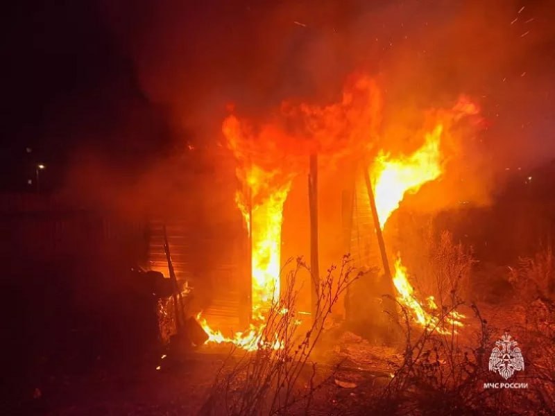 При пожаре пострадал в пенсионер