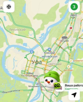 Пробки в Уфе - 3 балла!. Дороги не перегружены