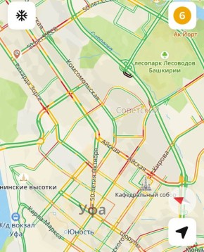В Уфе пробки - 6 баллов!