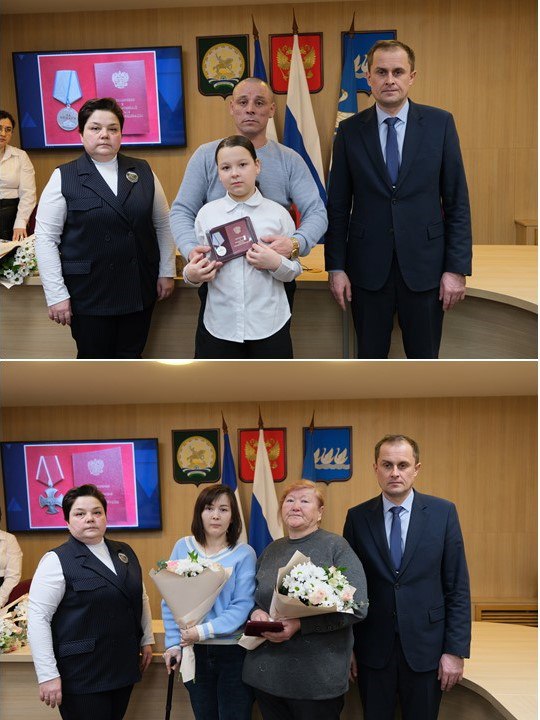 Заместитель главы администрации города Павел Шорохов и руководитель городского Комитета семей воинов Отечества Янина Волочаева вручили государственные награды посмертно нашим землякам, участникам специальной военной операции Заместитель главы администрации города Павел Шорохов и руководитель городского Комитета семей воинов Отечества Янина Волочаева вручили государственные награды посмертно нашим землякам, участникам специальной военной операции