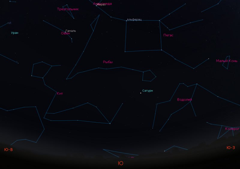Сатурн встретится с Луной. Яркая «звезда» по вечерам на юго-западе, — это Сатурн