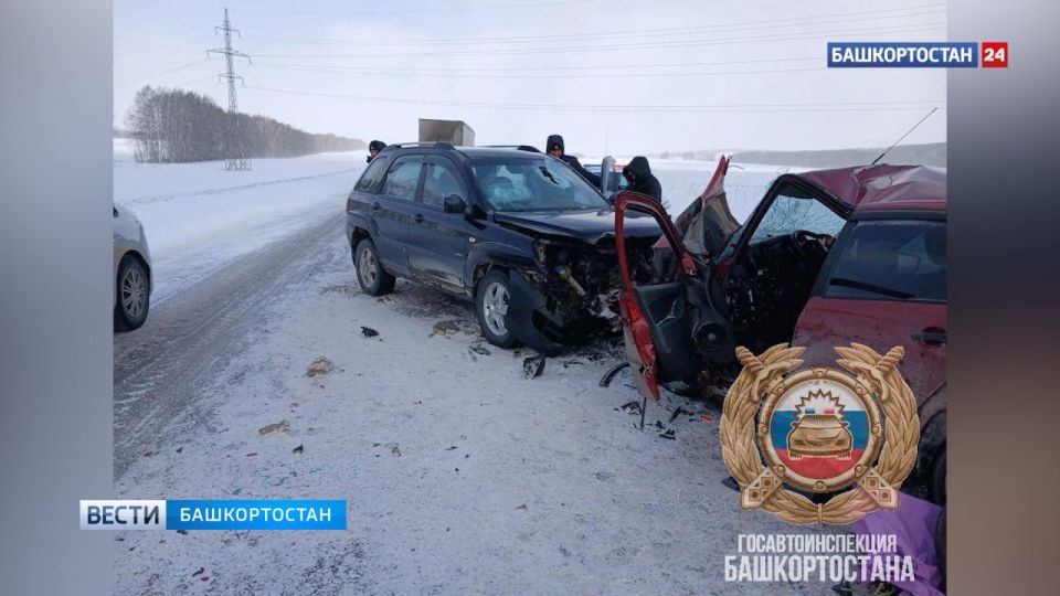 В лобовом столкновении в Чекмагушевском районе Башкирии погиб водитель «Лады Гранты»