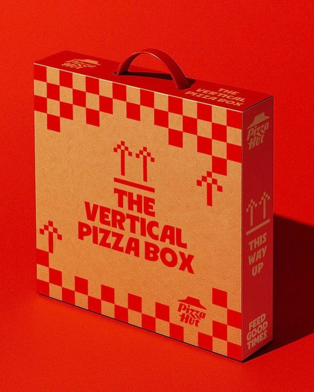 Великолепный эксперимент от Pizza Hut: вертикальная коробка для пиццы