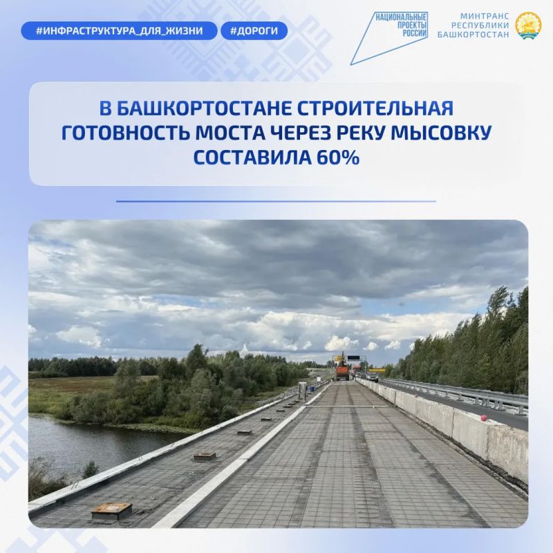 В Краснокамском районе Башкортостана продолжается ремонт моста через реку Мысовку В Краснокамском районе Башкортостана продолжается ремонт моста через реку Мысовку