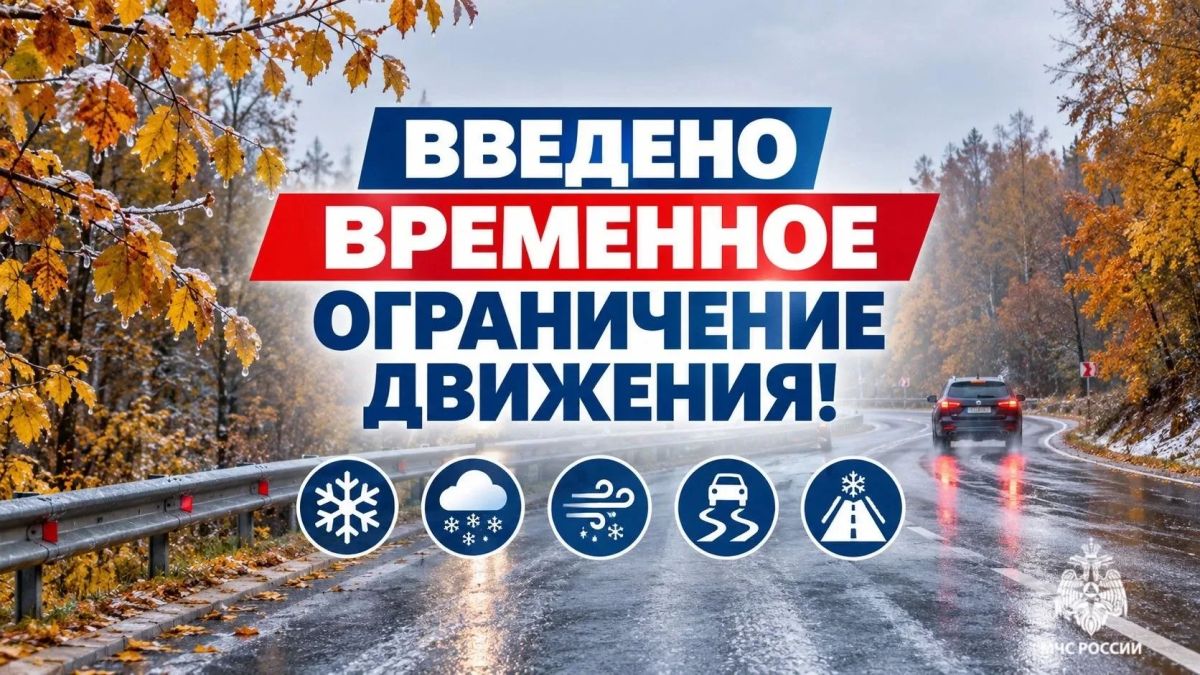 Внимание, водители. Введено временное ограничение движения для автобусов и маршрутных такси (осуществляющих перевозки на пригородных и междугородних маршрутах), грузовых транспортных средств на автомобильной дороге общего...