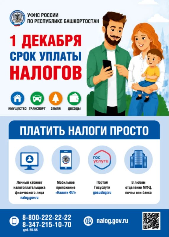 Напоминаем, что до 1 декабря 2026 г. необходимо оплатить налоги