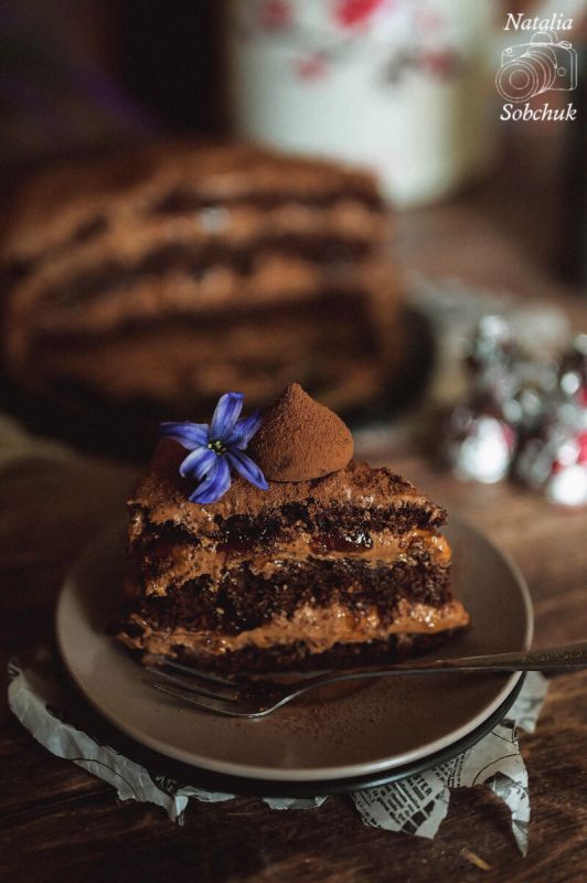 Шоколадный торт с абрикосовым трюфелем